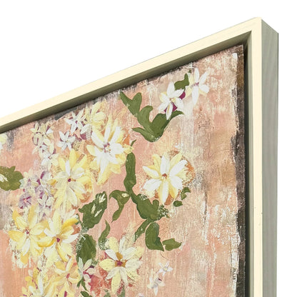 Love Birds Wood Frame Pink Canvas Art