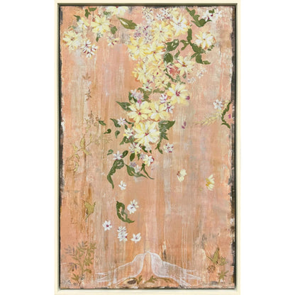 Love Birds Wood Frame Pink Canvas Art