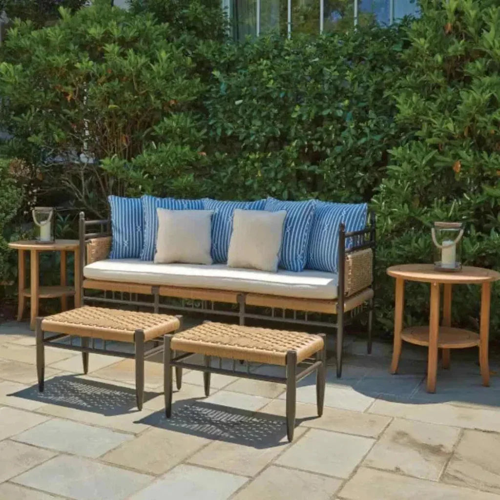 Low Country Cushionless Small Ottoman-Outdoor Ottomans-Lloyd Flanders-LOOMLAN