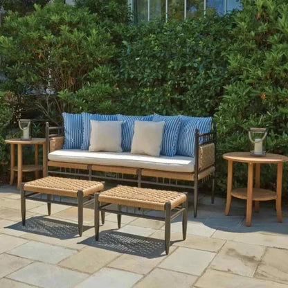 Low Country Cushionless Small Ottoman-Outdoor Ottomans-Lloyd Flanders-LOOMLAN