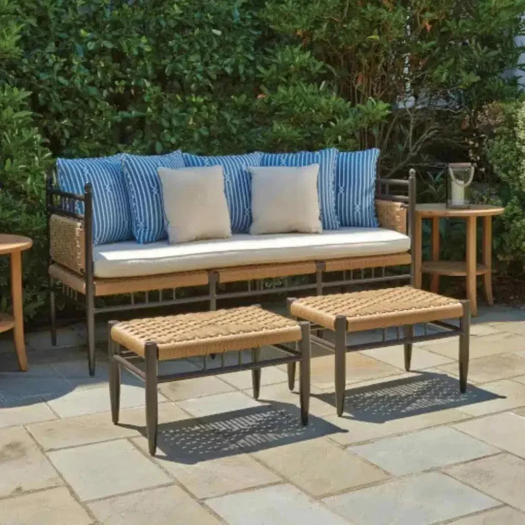 Low Country Cushionless Small Ottoman-Outdoor Ottomans-Lloyd Flanders-LOOMLAN