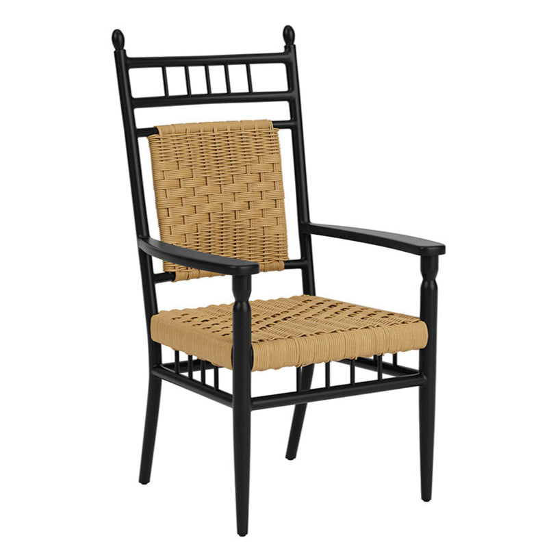 Low Country Dining Armchair Premium Wicker Furniture-Outdoor Dining Chairs-Lloyd Flanders-LOOMLAN