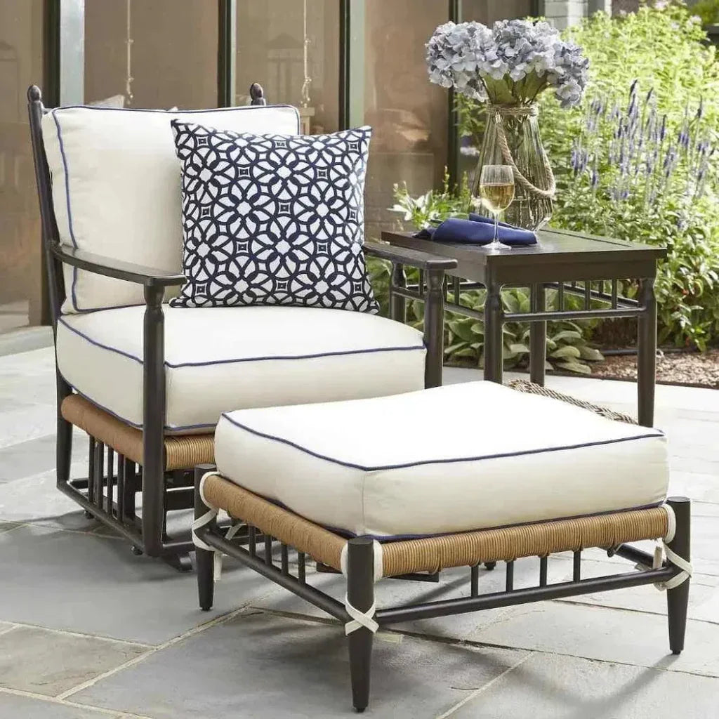 Low Country Ottoman Premium Wicker Furniture-Outdoor Ottomans-Lloyd Flanders-LOOMLAN