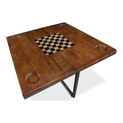 Low Game Table With Four Stools-Game Tables-Sarreid-LOOMLAN