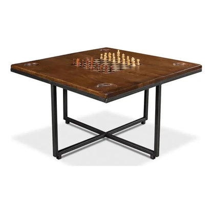 Low Game Table With Four Stools-Game Tables-Sarreid-LOOMLAN