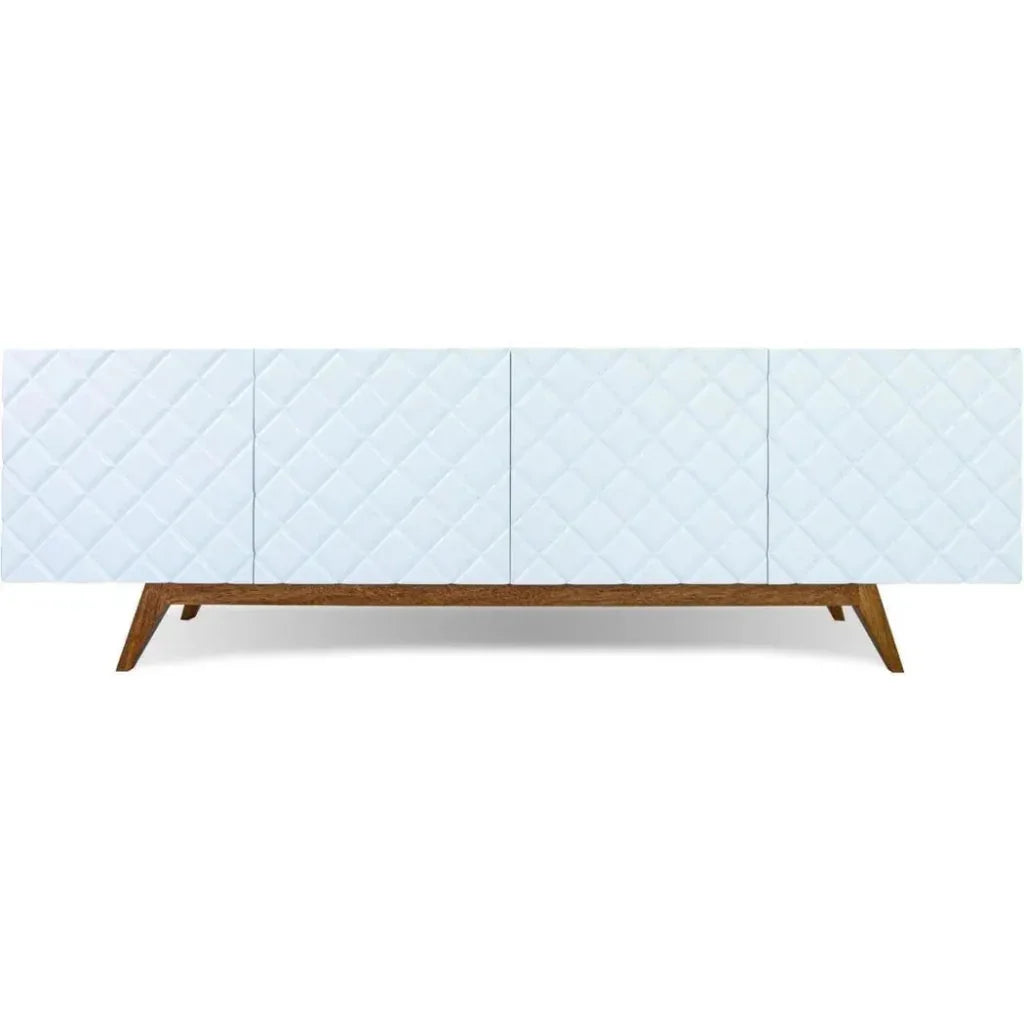 Low Profile White TV Stand DiamondCabinet - LOOMLAN - Victor Betancourt - Sideboards