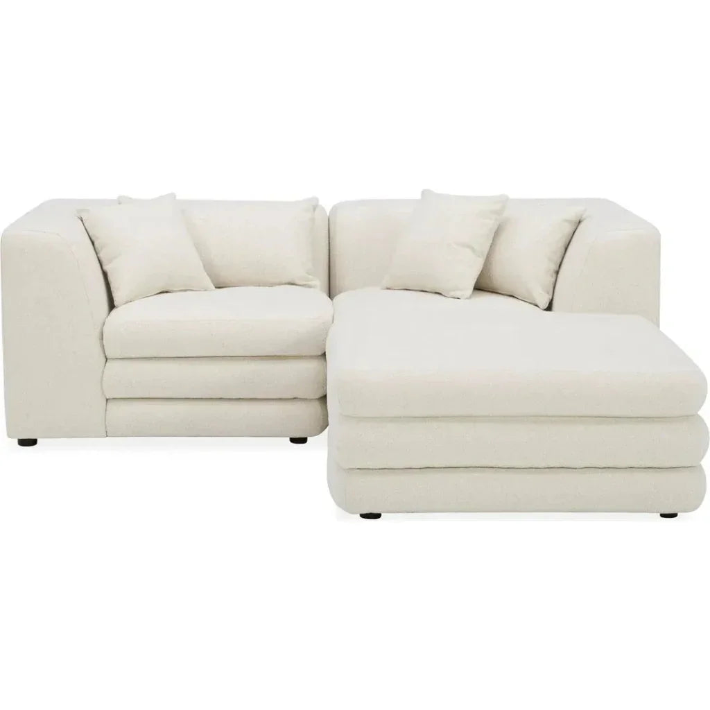 Lowtide Nook Performance Fabric Modular Sectional-Modular Sofas-Moe's Home-Warm White-LOOMLAN