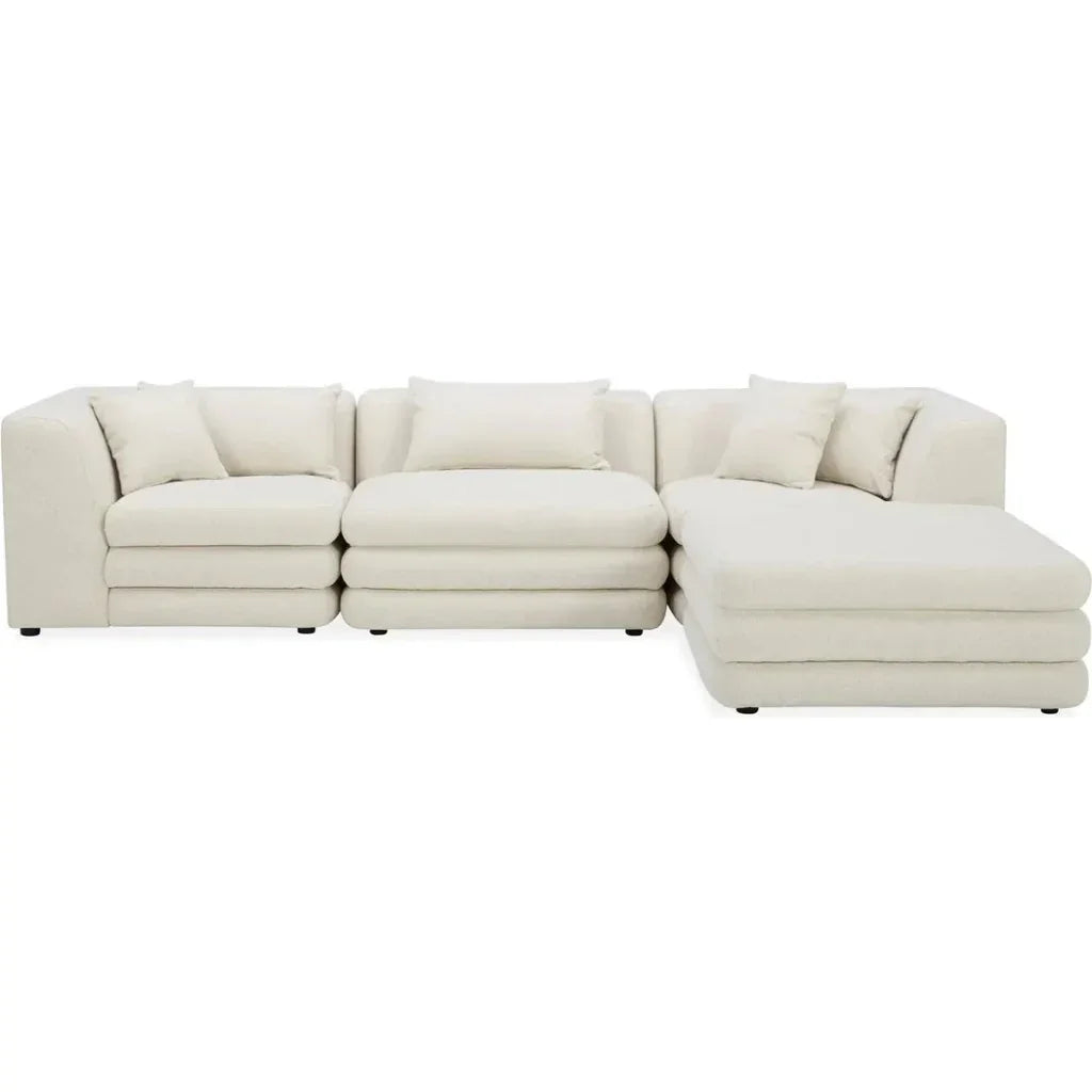 Lowtide Performance Fabric Lounge Modular Sectional-Modular Sofas-Moe's Home-Warm White-LOOMLAN