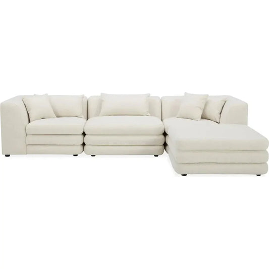 Lowtide Performance Fabric Lounge Modular Sectional-Modular Sofas-Moe's Home-Warm White-LOOMLAN