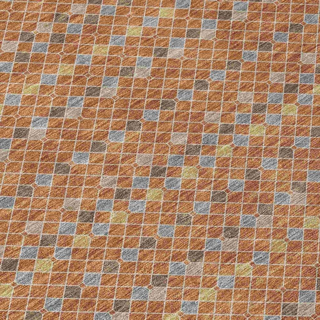 Lozenza Orange Washable Indoor - Outdoor Rug - LOOMLAN - LOOMLAN Rugs - Outdoor Rugs