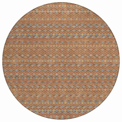 Lozenza Orange Washable Indoor - Outdoor Rug - LOOMLAN - LOOMLAN Rugs - Outdoor Rugs
