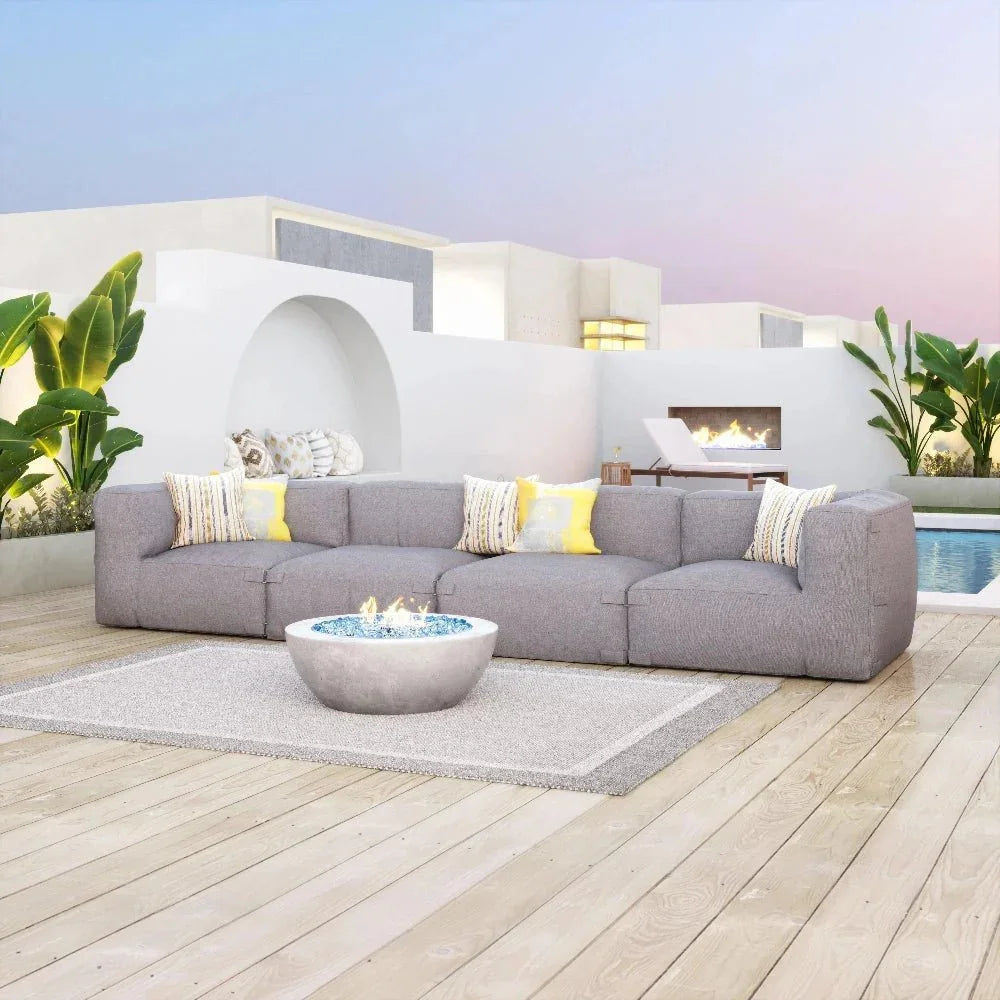 Luanda Corner Chair Gray-Outdoor Modulars-Zuo Modern-LOOMLAN