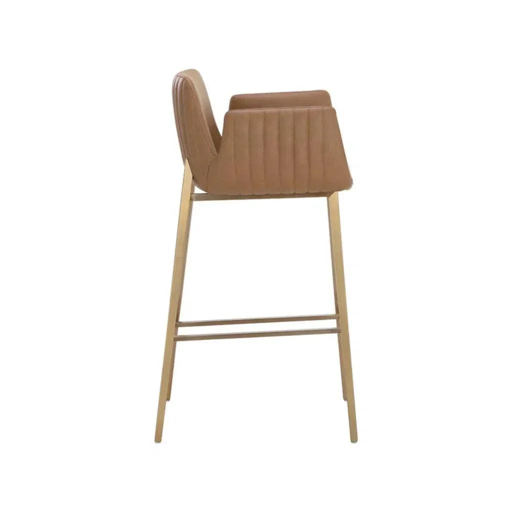 Lucano Leather Barstool - LOOMLAN - SUNPAN - Bar Stools