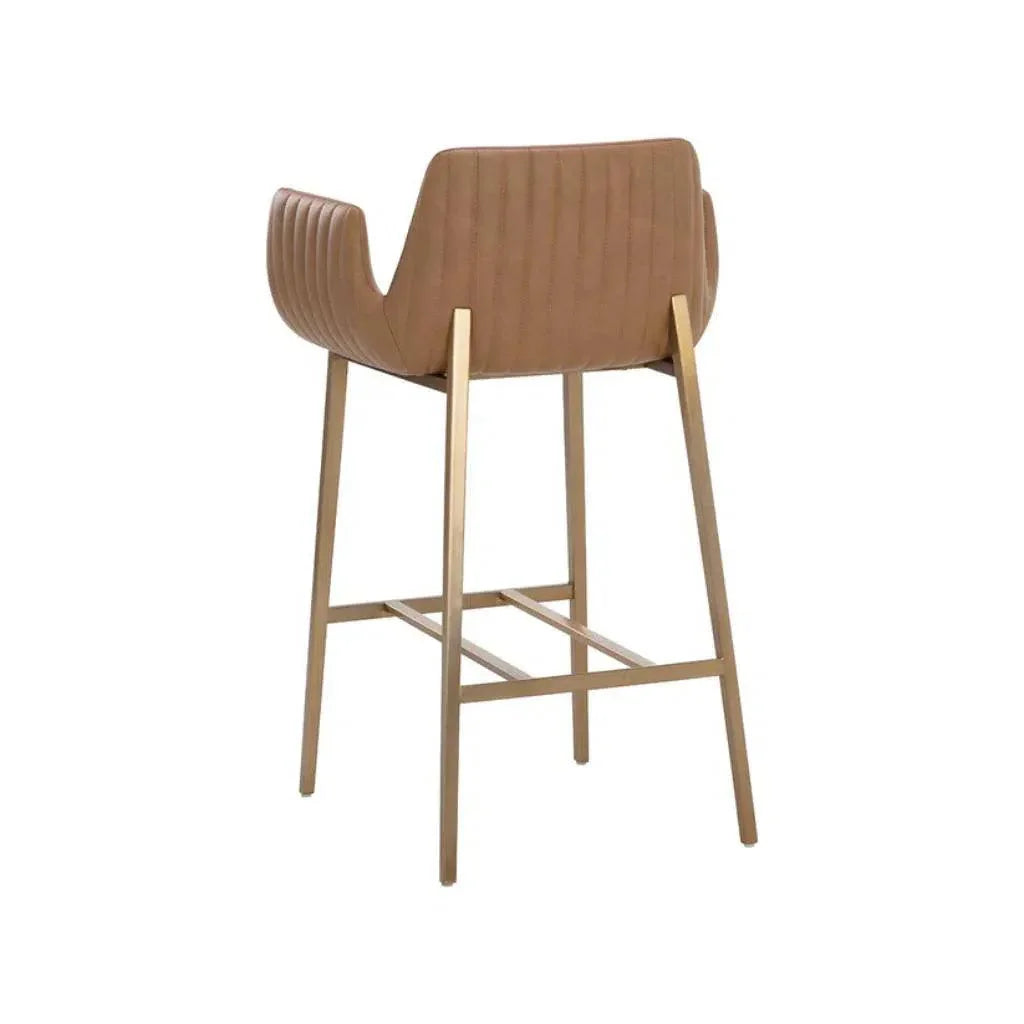 Lucano Leather Barstool - LOOMLAN - SUNPAN - Bar Stools