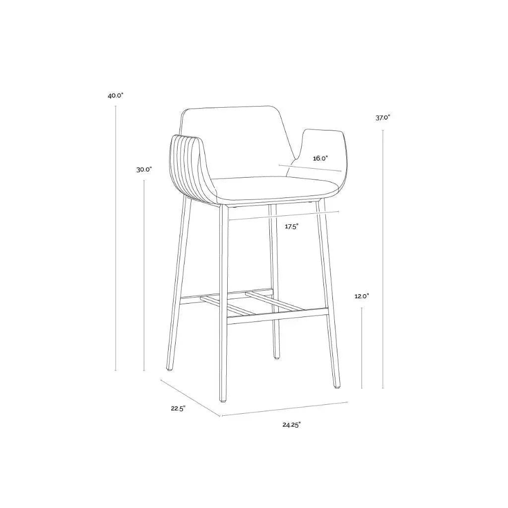 Lucano Leather Barstool - LOOMLAN - SUNPAN - Bar Stools