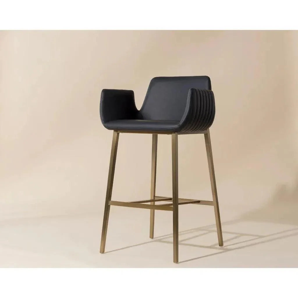Lucano Leather Barstool - LOOMLAN - SUNPAN - Bar Stools