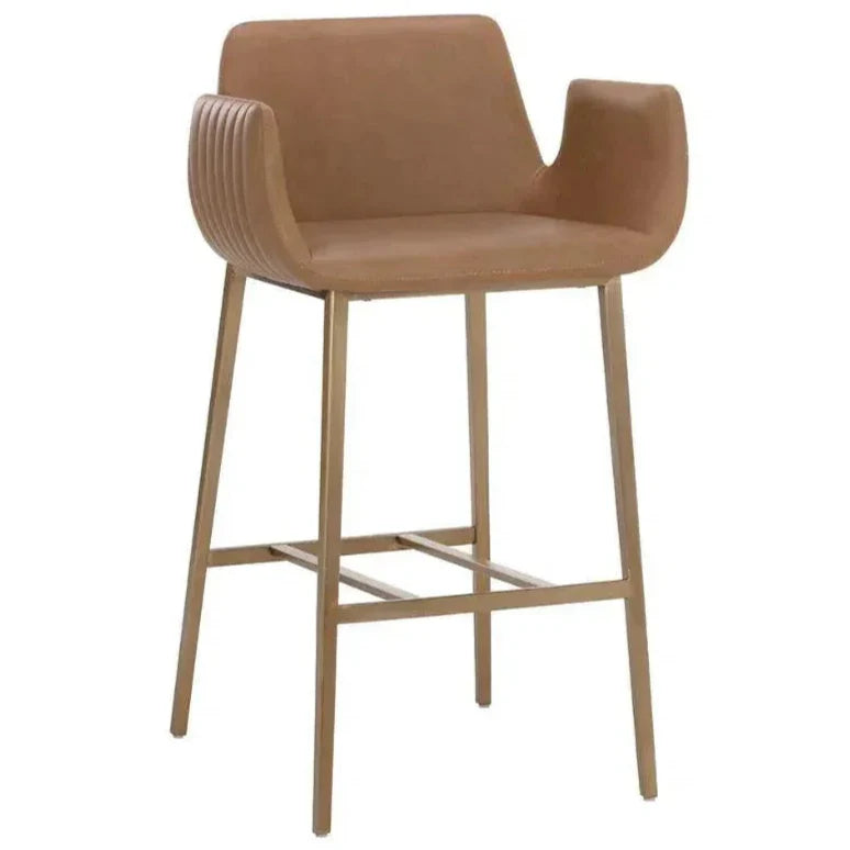 Lucano Leather Barstool - LOOMLAN - SUNPAN - Bar Stools