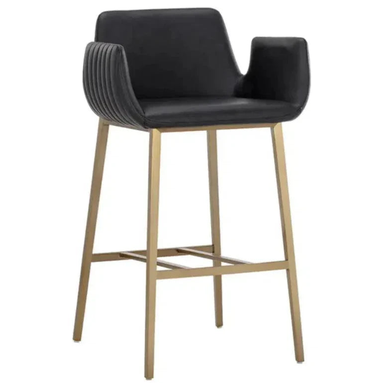 Lucano Leather Barstool - LOOMLAN - SUNPAN - Bar Stools
