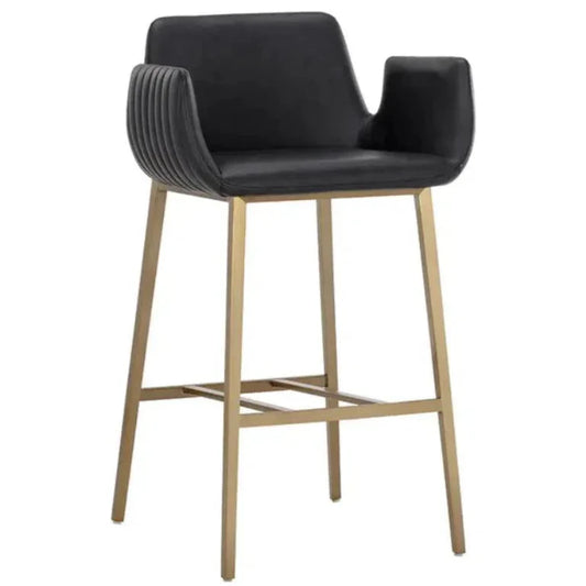 Lucano Leather Barstool - LOOMLAN - SUNPAN - Bar Stools