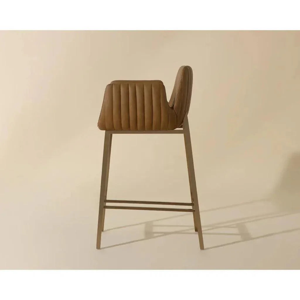 Lucano Leather Counter Stool - LOOMLAN - SUNPAN - Counter Stools