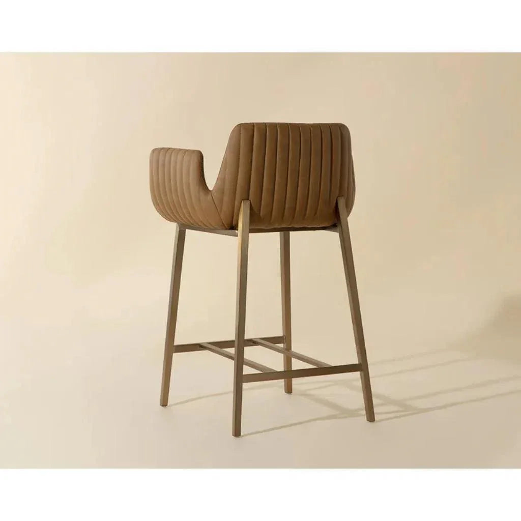 Lucano Leather Counter Stool - LOOMLAN - SUNPAN - Counter Stools