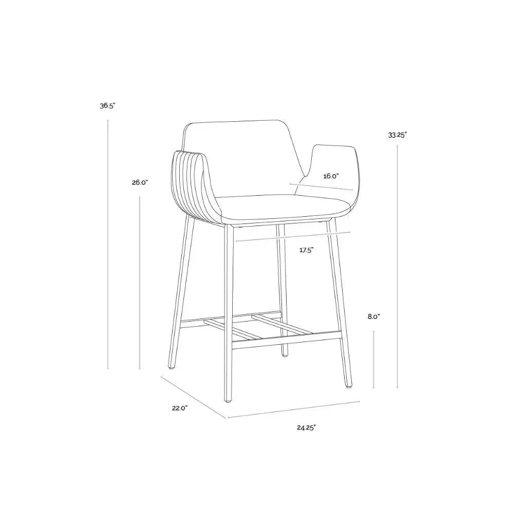 Lucano Leather Counter Stool - LOOMLAN - SUNPAN - Counter Stools