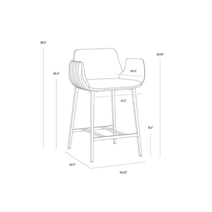 Lucano Leather Counter Stool - LOOMLAN - SUNPAN - Counter Stools