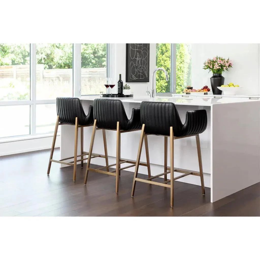 Lucano Leather Counter Stool - LOOMLAN - SUNPAN - Counter Stools