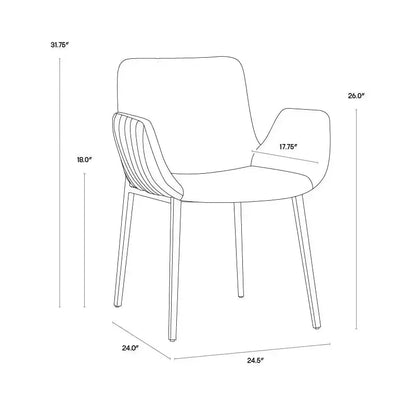 Lucano Leather Dining Armchair - LOOMLAN - SUNPAN - Dining Chairs