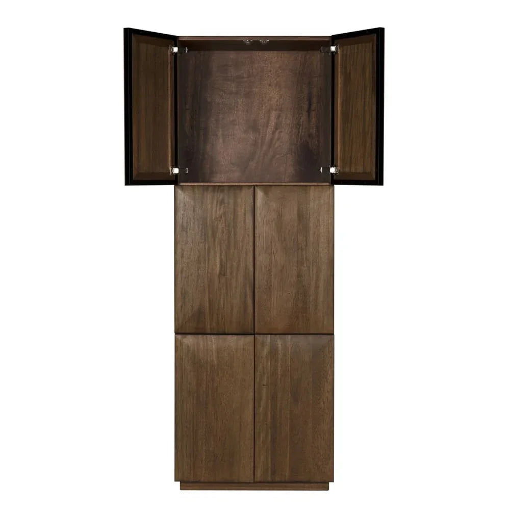 Lucas Wooden Brown Hutch - LOOMLAN - Noir - Etageres