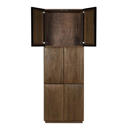 Lucas Wooden Brown Hutch - LOOMLAN - Noir - Etageres