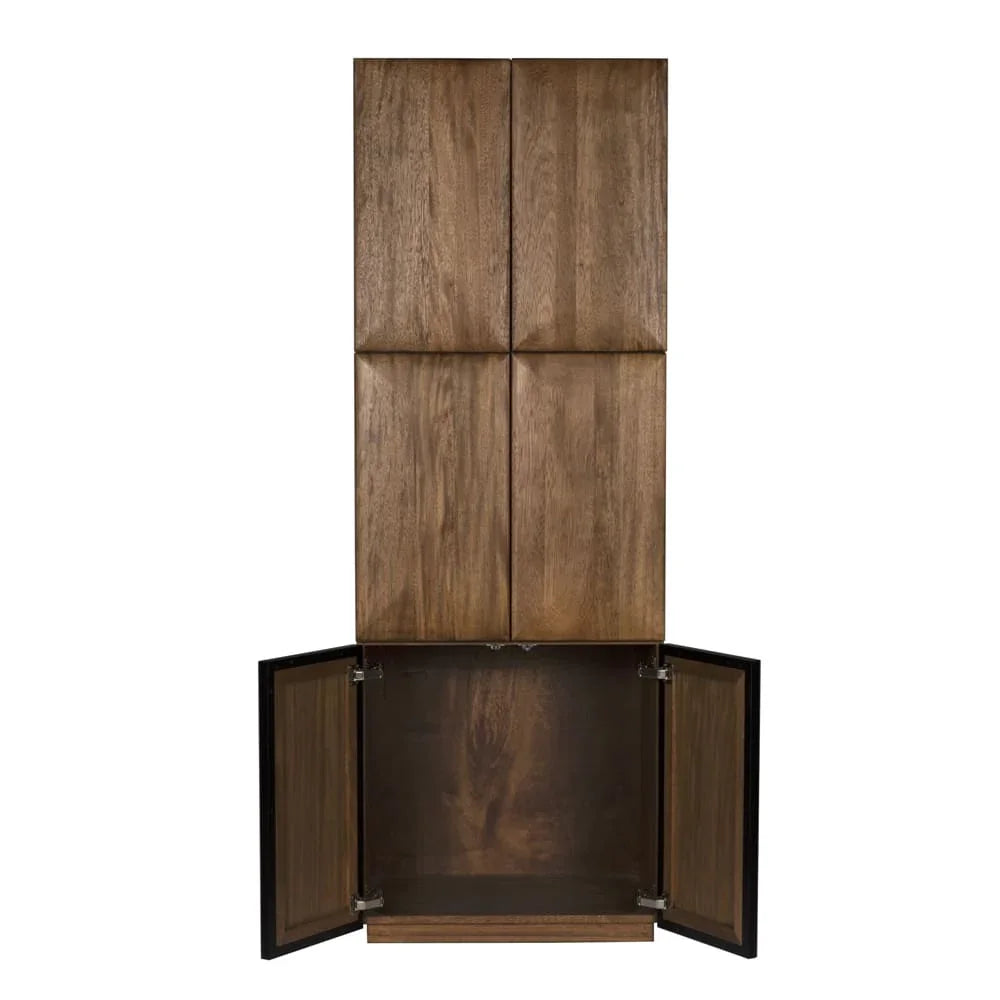 Lucas Wooden Brown Hutch - LOOMLAN - Noir - Etageres