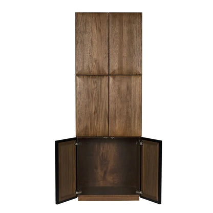 Lucas Wooden Brown Hutch - LOOMLAN - Noir - Etageres