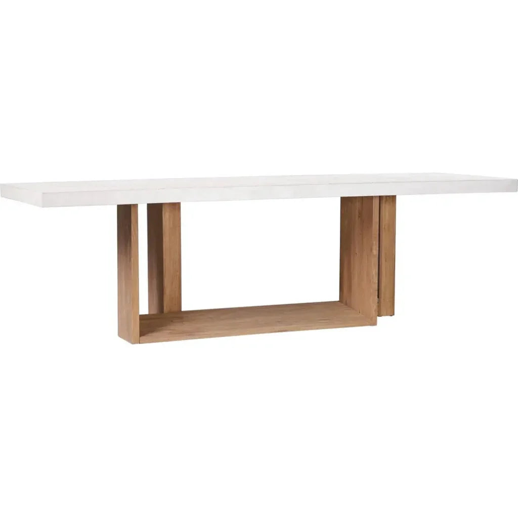 Lucca Outdoor Concrete Counter Table - White Outdoor-Outdoor Dining Tables-Seasonal Living-LOOMLAN