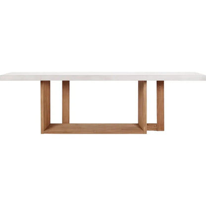 Lucca Outdoor Concrete Counter Table - White Outdoor-Outdoor Dining Tables-Seasonal Living-LOOMLAN
