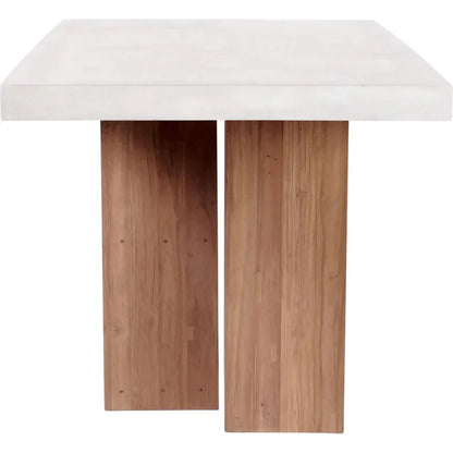 Lucca Outdoor Concrete Counter Table - White Outdoor-Outdoor Dining Tables-Seasonal Living-LOOMLAN
