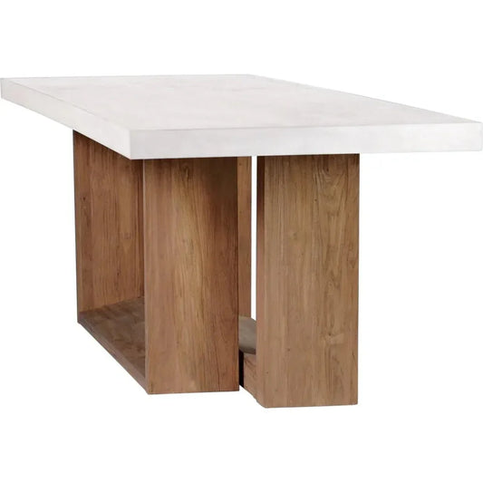 Lucca Outdoor Concrete Counter Table - White Outdoor-Outdoor Dining Tables-Seasonal Living-LOOMLAN