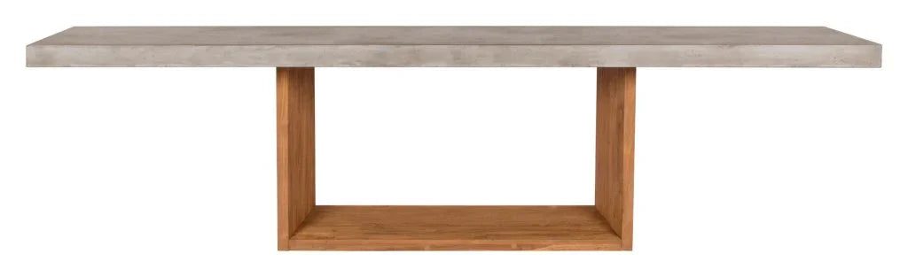 Lucca Teak And Concrete Patio Dining Table-Outdoor Dining Tables-Seasonal Living-LOOMLAN