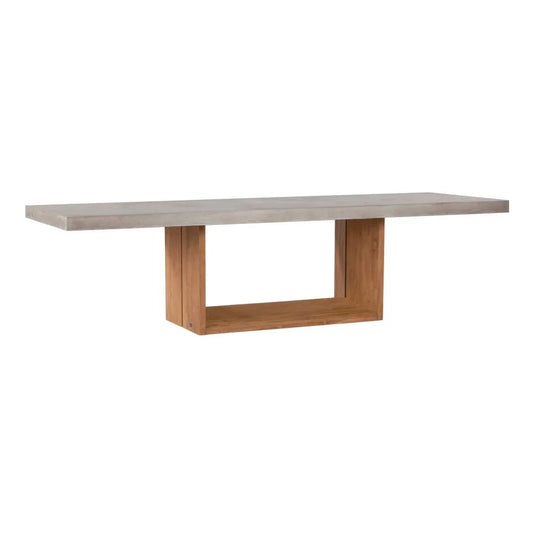 Lucca Teak And Concrete Patio Dining Table-Outdoor Dining Tables-Seasonal Living-Slate Gray-LOOMLAN