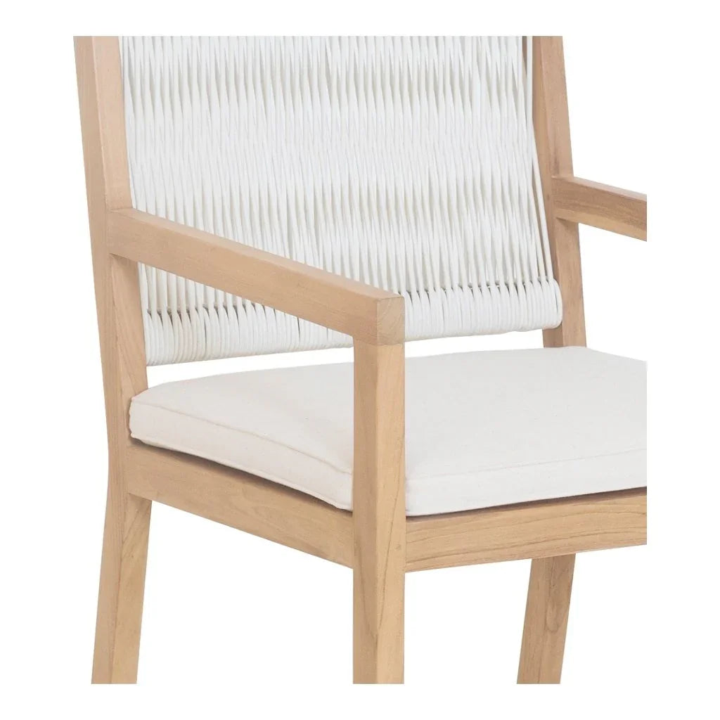 Luce Natural Teak Outdoor Dining Chair-Outdoor Dining Chairs-Moe's Home-LOOMLAN