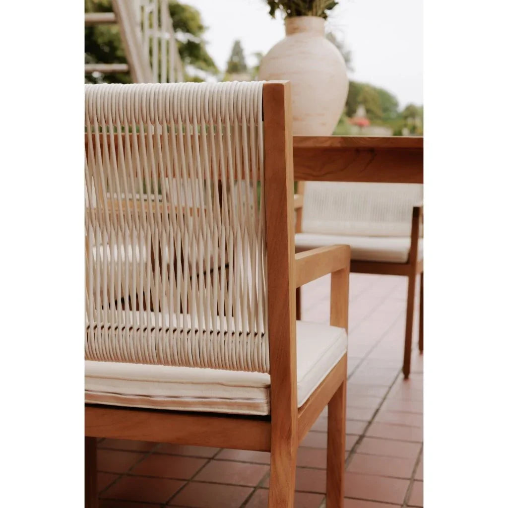 Luce Natural Teak Outdoor Dining Chair-Outdoor Dining Chairs-Moe's Home-LOOMLAN