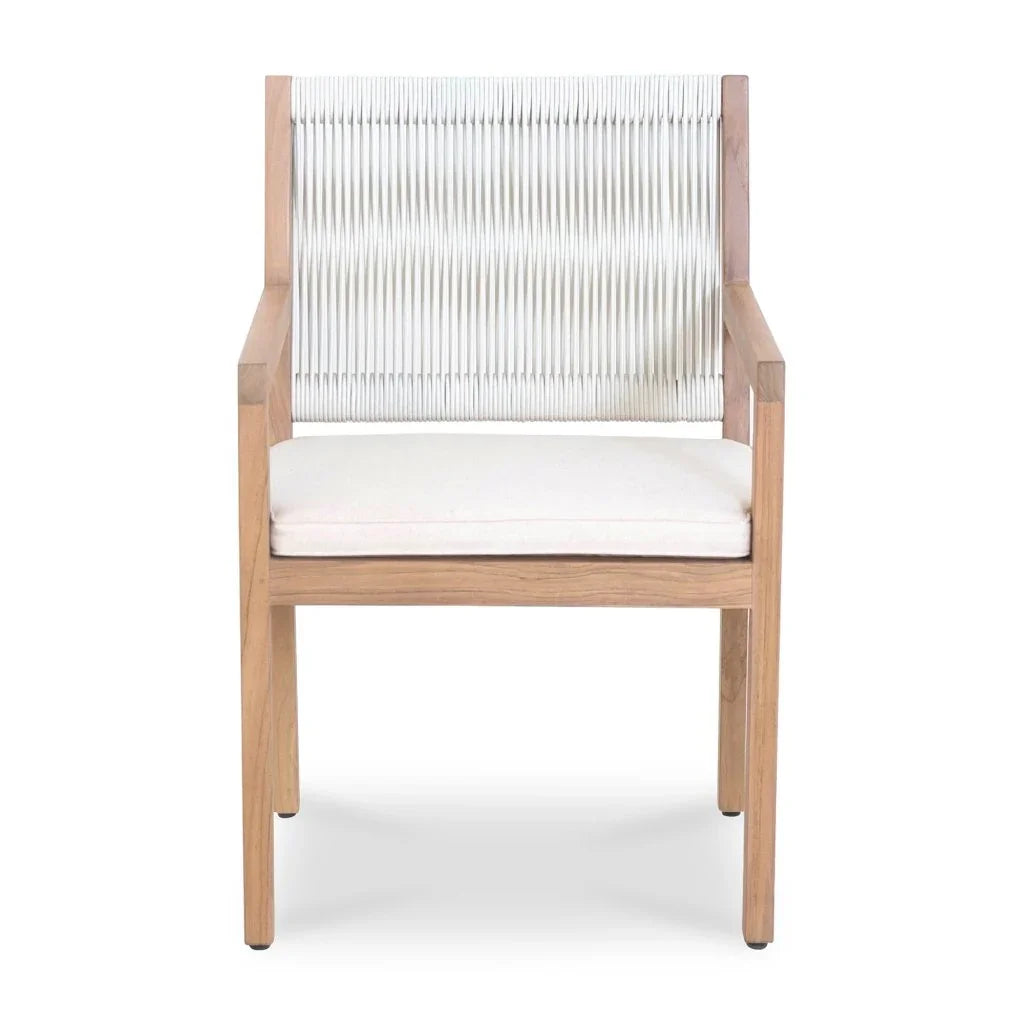 Luce Natural Teak Outdoor Dining Chair-Outdoor Dining Chairs-Moe's Home-LOOMLAN