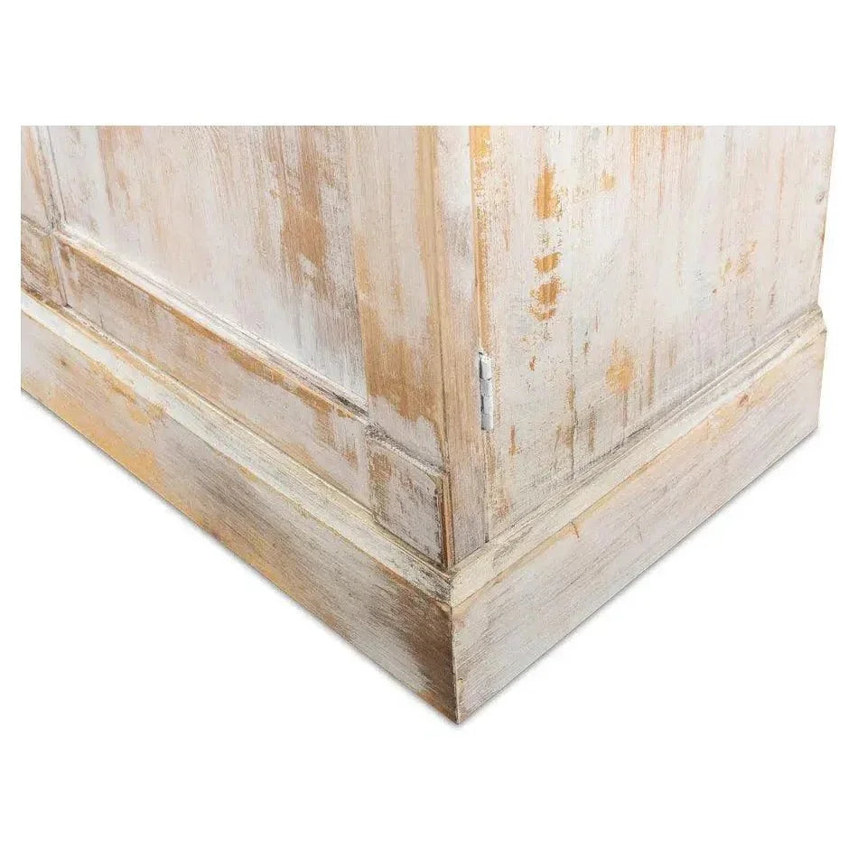 Luciana 6 Wood Door Buffet 112" Disr.White - LOOMLAN - Sarreid - Sideboards