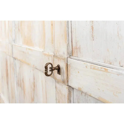 Luciana 6 Wood Door Buffet 112" Disr.White - LOOMLAN - Sarreid - Sideboards