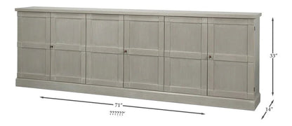 Luciana Six Drawer Wooden Buffet - LOOMLAN - Sarreid - Buffets