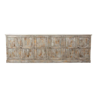 Luciana Wood Doors Buffet 112" Grey Stucco - LOOMLAN - Sarreid - Sideboards