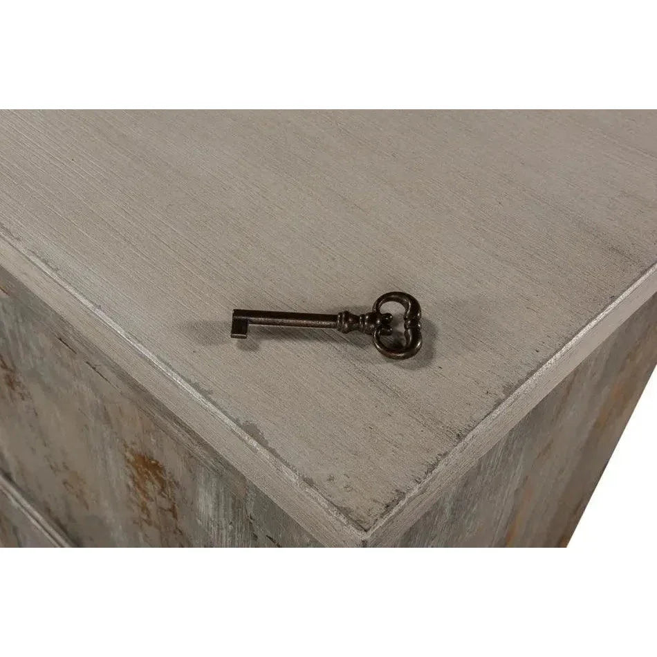 Luciana Wood Doors Buffet 112" Grey Stucco - LOOMLAN - Sarreid - Sideboards