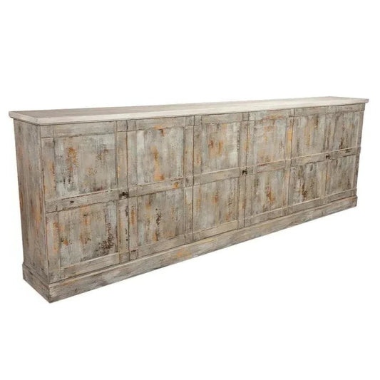 Luciana Wood Doors Buffet 112" Grey Stucco - LOOMLAN - Sarreid - Sideboards