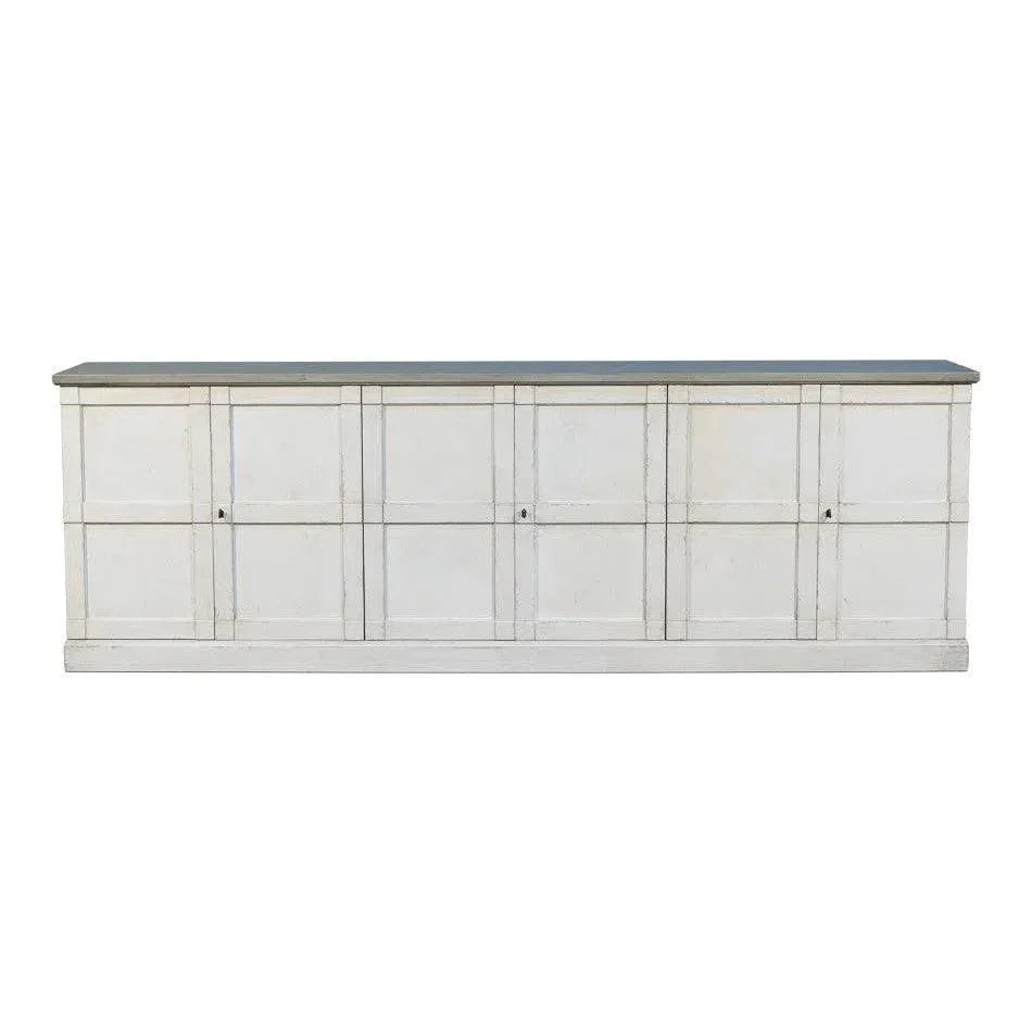 Luciana Wood Doors Buffet 112" St. with Grey - LOOMLAN - Sarreid - Sideboards