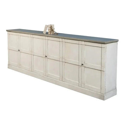 Luciana Wood Doors Buffet 112" St. with Grey - LOOMLAN - Sarreid - Sideboards